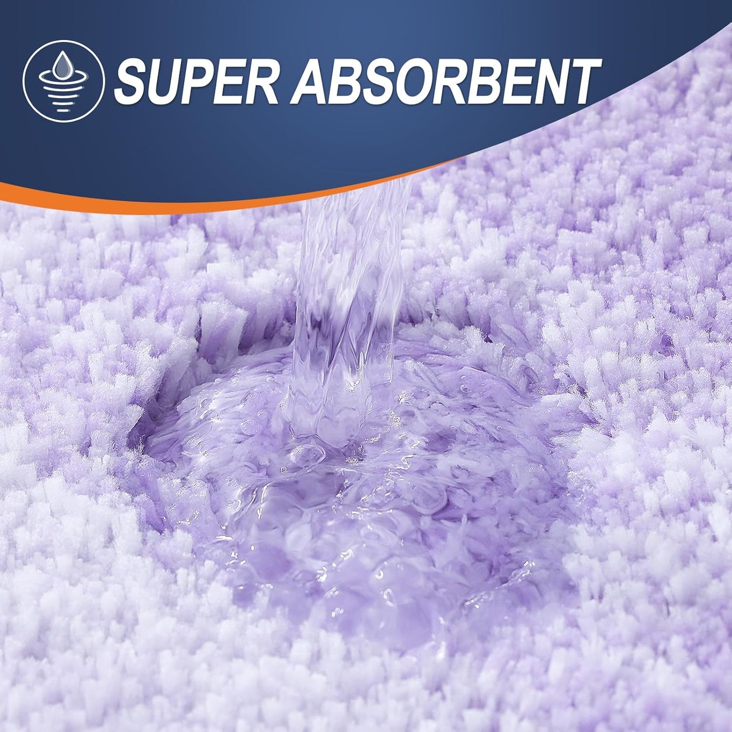 OLANLY Bathroom Runner Rug - Extra Soft Microfiber Mat 70x24 | Quick Dry & Washable, Light Purple