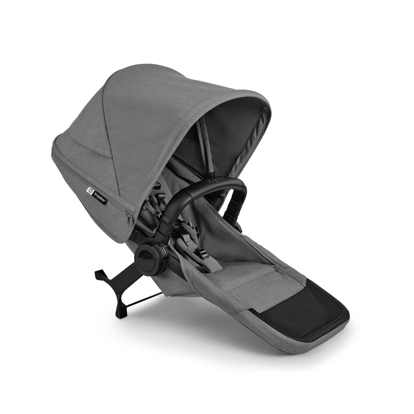 Bugaboo Donkey 6 Sibling Seat – Complete Second Seat Kit for Side-by-Side Double Stroller Conversion, Reversible & Reclining Toddler Seat with Sun Canopy – Moon Grey