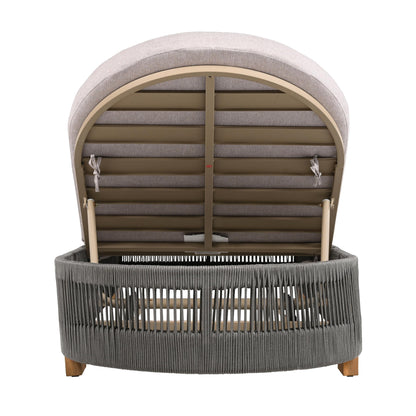 Christopher Knight Home Daskz Outdoor Chaise Lounge Chair, Patio Outdoor Acacia Wood Chaise Lounge, Adjustable Backrest Single Lounge Sofa, Poolside Beach Yard Seating, Rope Design, 79.5'', Teak+Gray
