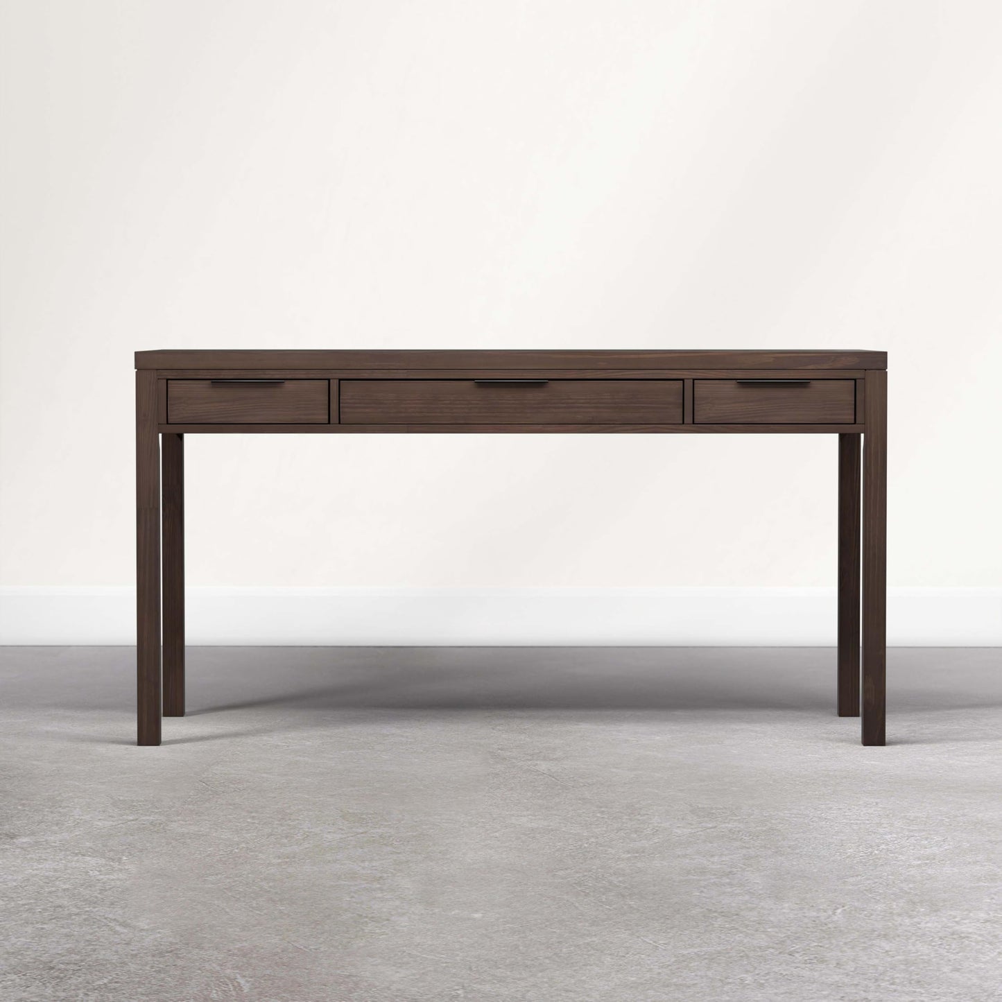 SIMPLIHOME Hollander Desk - 60 Inch Wide Solid Wood Writing Desk in Dark Brown Walnut, Contemporary Home Office Computer Table for Workspace or Study with 2 Drawers and Flip-Down Keyboard Tray