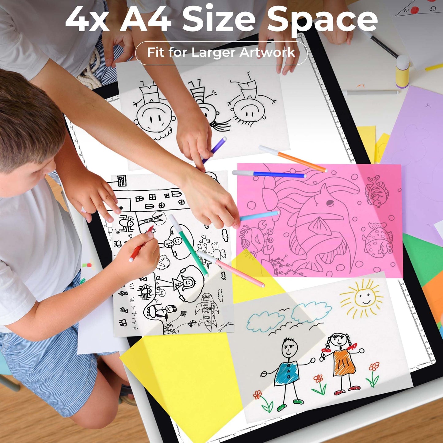 Bylitodt Rechargeable A2 Extra Large Light Board for Diamond Painting, Magnetic Copy Pad with Side Button, 3Color Modes 25.2 "x 18.4" LED Light Box for Tracing and Drawing, Sketching, Weeding Vinyl