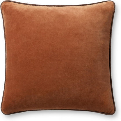 Loloi Liza Pillow Cover 18'' x 18'' with Poly, Rust