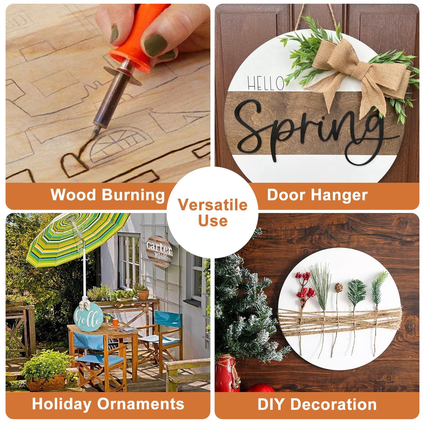 SHUESS 25PCS Wood Circles for Crafts 12 Inch Wood Rounds for Crafts, Unfinished Wooden Signs Wood Blanks Round Wooden Discs for DIY Christmas Home Decor Painting Door Hanger Design