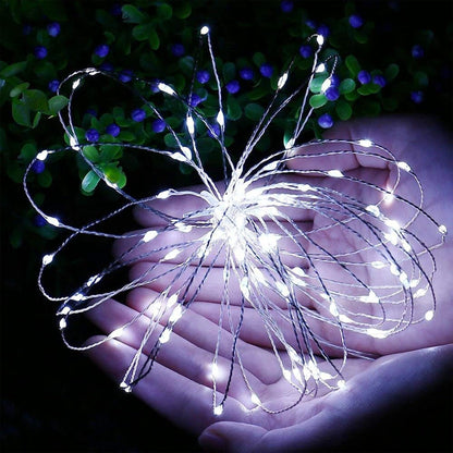 WATERGLIDE Mini String Lights - 24 Pack Battery Operated 7 ft Waterproof Silver Wire | Cool White LED Fairy Lights for Wedding & Party Decor