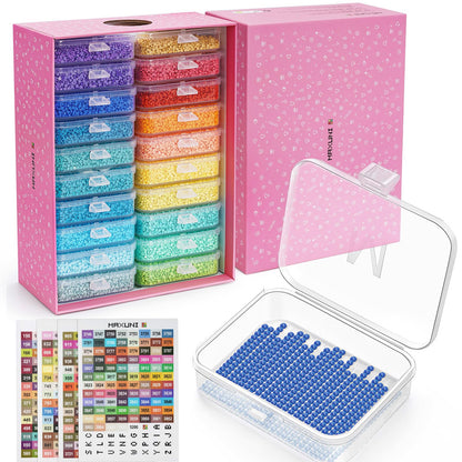 Maxuni 20pcs Diamond Sorting Tray - Diamond Art Storage Tray with Lids, 2-in-1 Stackable Diamond Painting Accessories for 5D Art Beads Storage & Line-Up