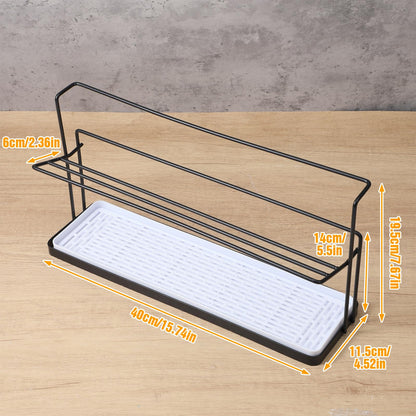 2-Tier Bottle Drying Rack Cup Cradle Storage with Drain Removable Tray Mug Organizer, Over Sink Instant Dry Small Dish Dryer for Kitchen Countertop Water Bottles and Tumblers,Coffee Mugs, Glasses,
