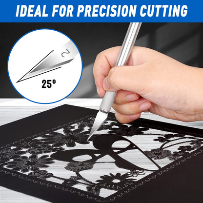 DIYSELF 100 Pack Exacto Knife Blades #2 | Hobby Knife Replacement Blades | Hobby Knife Blade Refills | Exacto Blade | Carbon Steel | Craft Precision Knives Refills (#2)