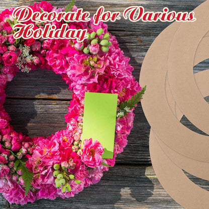 Sieral 40 Pcs Large Hanging Round Wreaths Round DIY Ornaments Wreath Form Bulk Cardboard Wreath Ring Wedding 4th of July 250th Anniversary Patriotic Wreaths for Craft DIY Holiday Decor (12 Inch)