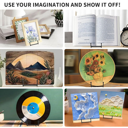 12 Pack 6"Plate Stands for Display,Metal Plate Holders Display Stands Can Be Used for Picture Stands,Book Stands for Display,Plate Display Stands,Easel,Photo Frame Stands,Plaque Stands,Desktop Stand.