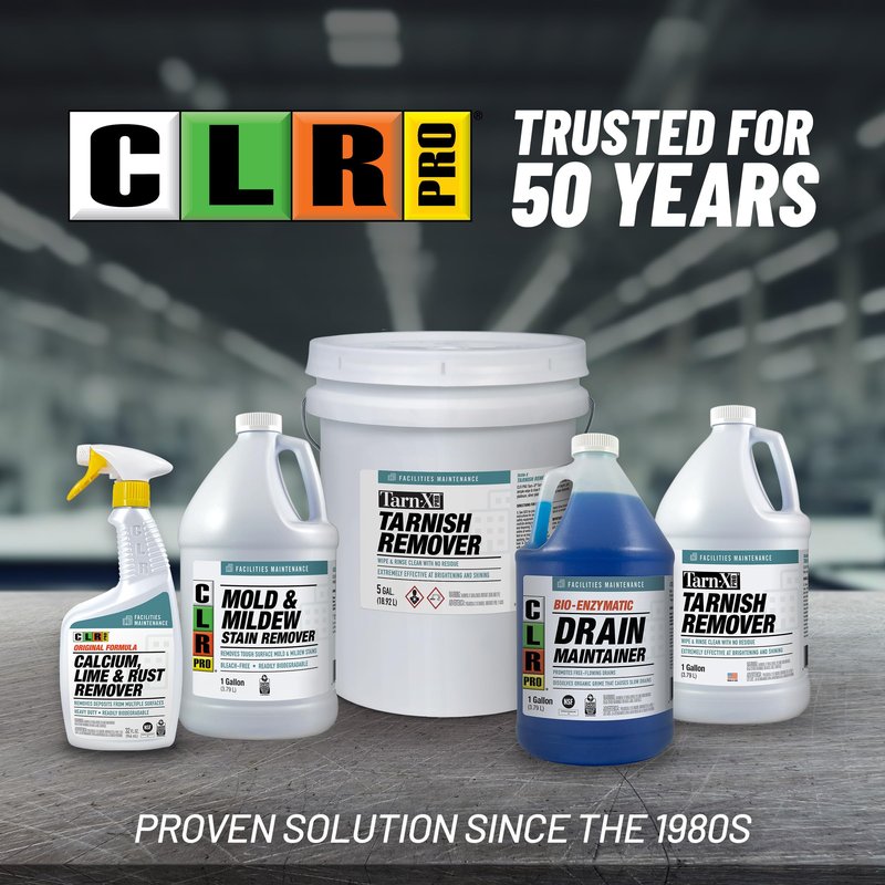 CLR PRO Heavy Duty Bleach-Free Mold & Mildew Stain Remover - Works on Tile, Wood, Concrete, Glass, and More, 1 Gallon Bottle