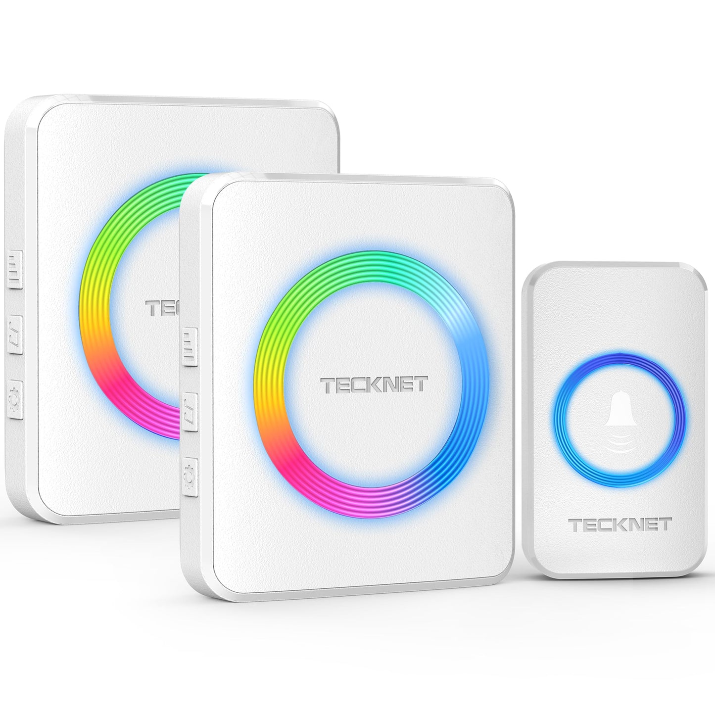 TECKNET Wireless Doorbell, Door Bell 0-120dB, 1300 ft Wireless Range, IP65 Waterproof Classroom Doorbells, 60 Chimes & 5 Volume Levels, RGB Light for Home Kid Room Office Hearing Impaired
