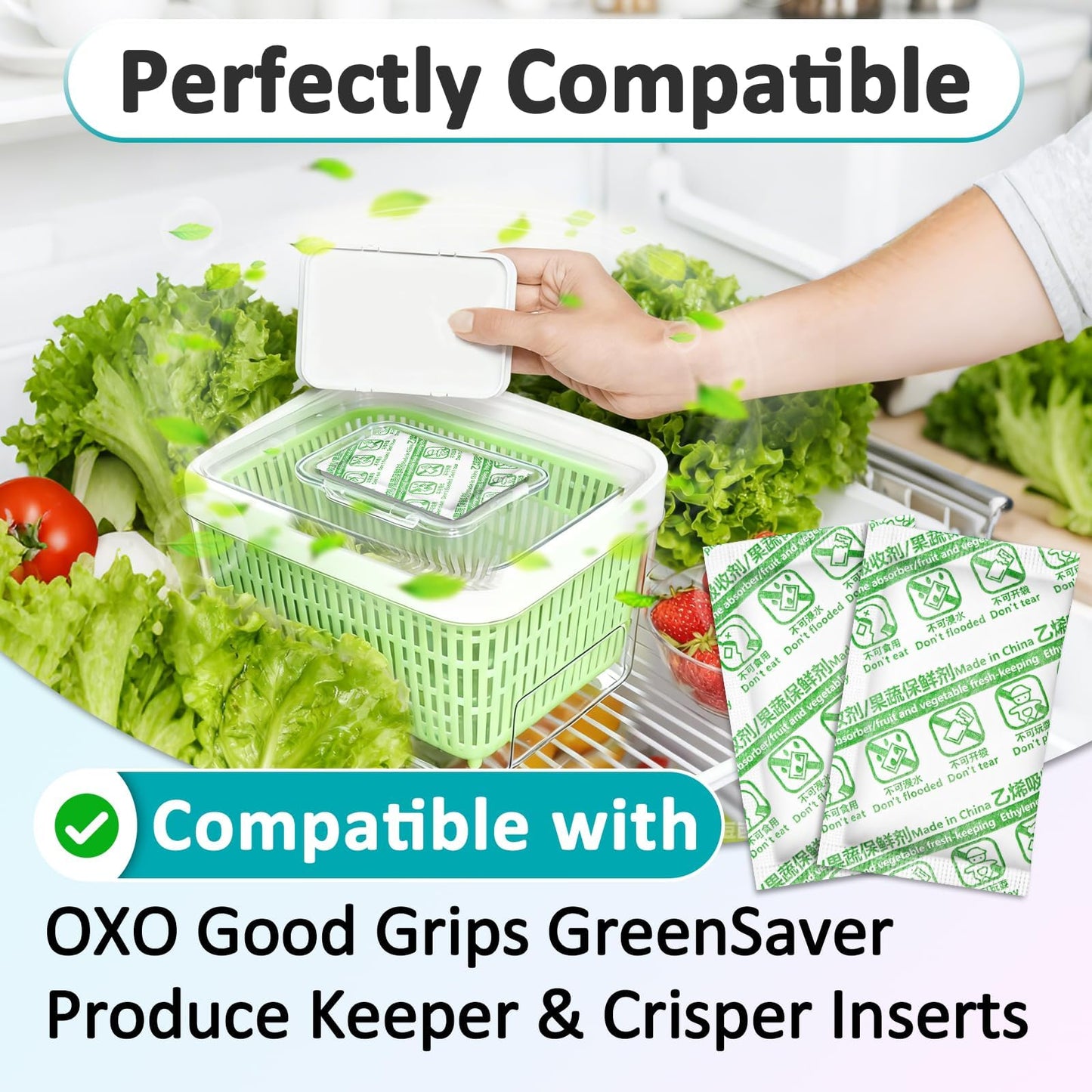 35 Pcs Carbon Filter Refills Compatible with OXO GreenSaver Produce Keepers and Crisper Inserts, Activated Carbon to Keep Fruits Fresh, Also for Bluapple Produce Saver Balls and Other Produce Savers