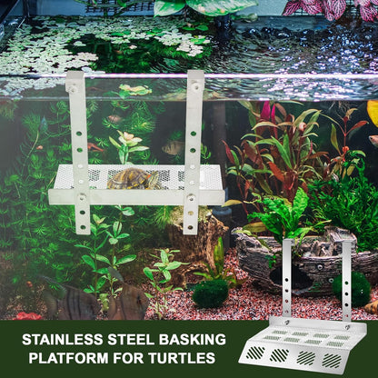 Stainless Steel Hanging Turtle Basking Platform, 12" x 16" Turtle Ramps, Turtle Tank Accessories