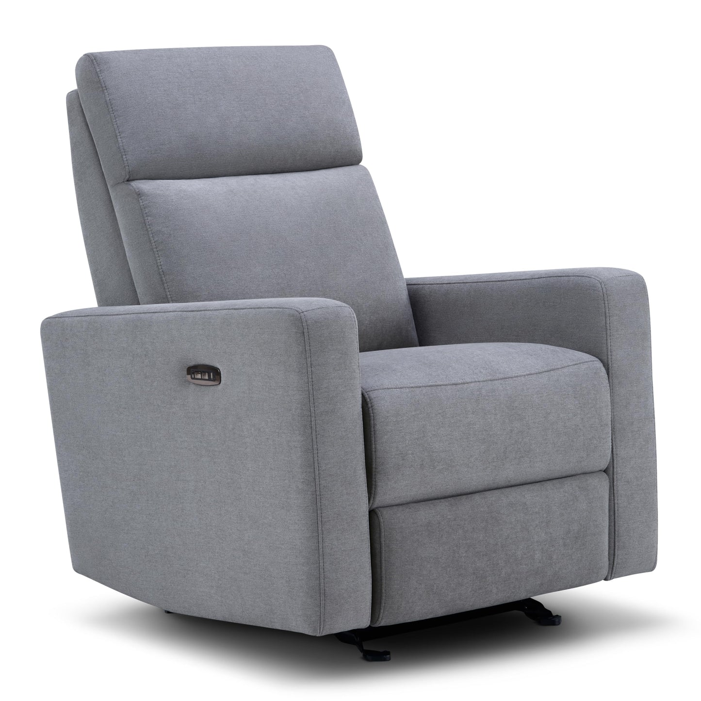 Nurture& The Glider Premium Power Recliner Nursery Glider Chair with Adjustable Head Support | Designed with a Thoughtful Combination of Function and Comfort | Built-in USB Charger (Gray)