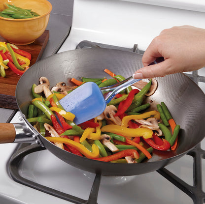 Wilton Easy Flex Silicone Spatula Set - Your Versatile Tools for Mixing, Folding, Scraping, Cooking, Frosting and Serving, Blue, 3-Piece