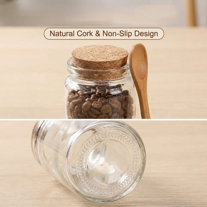 8Pcs Bath Salt Container 8.5oz/250ml Glass Jars with Lids and Spoon Bath Salt Jar Reusable Thick Glass Storage Storage Containers with Spoon for Home Kitchen Keeps Food Oats Candy