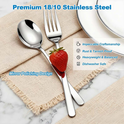 Flying Leaves Dinner Forks, Premium 18/10 Stainless Steel Silverware Forks, 6-Piece Set - Classic & Modern Design Flatware Forks, Dishwasher Safe for Home & Restaurant Use