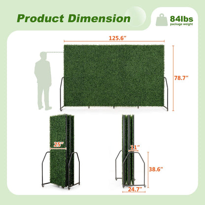 Artigwall 5 Panel Boxwood Backdrop, Room Divider with Artificial Hedge, Foldable Freestanding Privacy Screen, Faux Greenery Wall Partition for Home Office, Indoor & Outdoor Decorative Screen