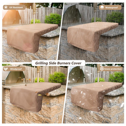 DearHoHo Cover for Blaze Premium LTE Built-in Double Side Burners - 2SBBICV,Heavy Duty 600D Waterproof Outdoor Grill Burner Cover with Plush Lining,Suitable 24''L x 13''W x 11''H,Khaki