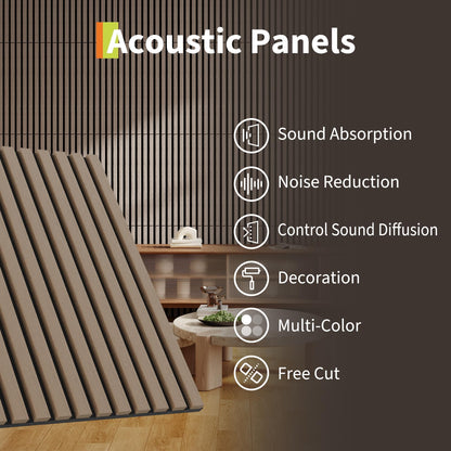 Sound Panels,8-Pack Wood Acoustic Wall Panels, 23.6x23.6 Inch,Sound Absorbing Tiles for Noise Reduction - Decorative Wall Covering for Home Theater, Studio, Office, Bedroom & Living Room Decor (31 Sq
