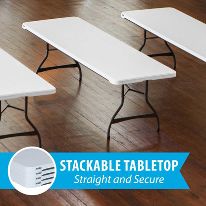 LIFETIME 8-Foot Folding Tables, 4-Pack, White Granite