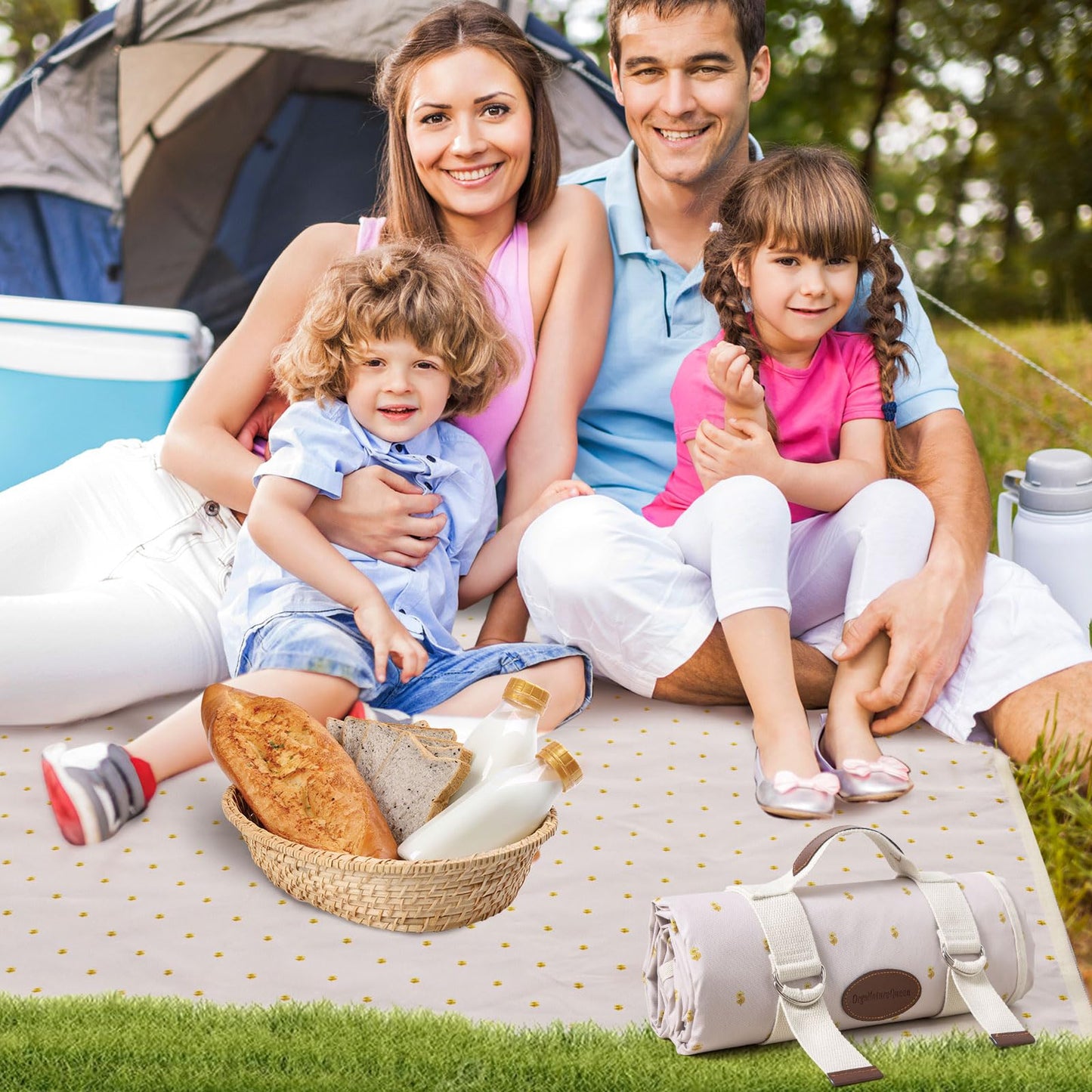 Picnic Blanket Waterproof Large,Outdoor Camping Mat 79”x 57”,Sandproof Foldable Picnic Mat Beach Blanket for Park,Grass,Indoors,Lawn,Hiking,Travel Grass Ground Play Music Festival Concert Must Have