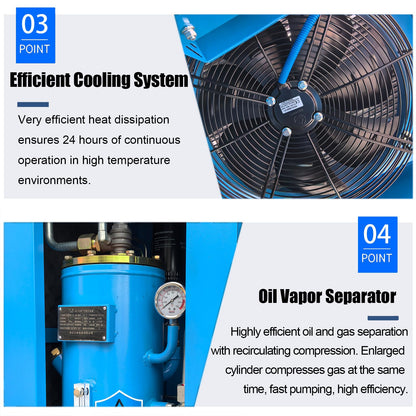 15HP Air Compressor 230V 60Hz 3-Phase 61cfm Max Pressure 120 PSI 11KW Variable Speed Frequency Rotary Screw Air Compressor Commercial Air Compressed System