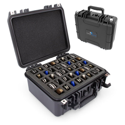 CASEMATIX 13" 40 Folding Knife Case - Waterproof Pocket Knife Holder and Knife Box Organizer Fits 40 Folding Knives, Swiss Army Knives & More Up To 5" Folded in Lockable Knife Storage Case