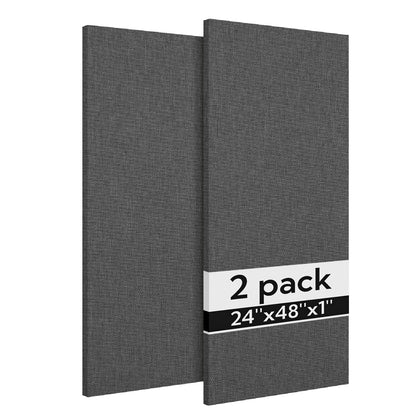 Olanglab Acoustic Panels 2 Pack, 48''x24'' Large Sound Panels, Fabric Wrapped Sound Proof Foam Panels for Walls, Sound Absorbing Panels for Recording Studio Acoustical Treatments (Dark Gray)
