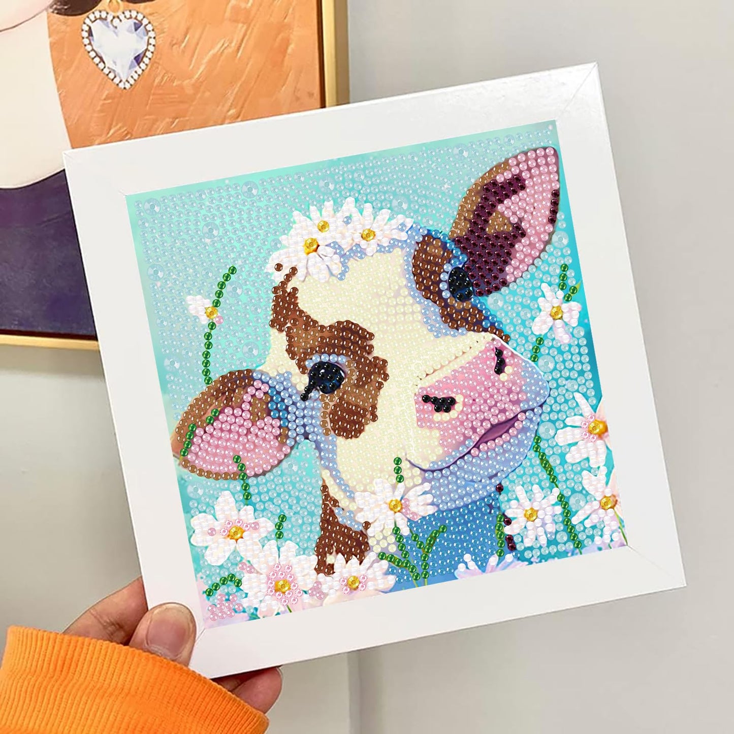 6 Pack 5D Cartoon Diamond Painting Kits for Kids, Cute Animals Diamond Art Kits for Kids Beginners, DIY Kids' Mosaic Kits Gem Art Dots Crafts for Girls Boys Ages 6-8-9-10-12, Home Wall Decor 6X6 Inch