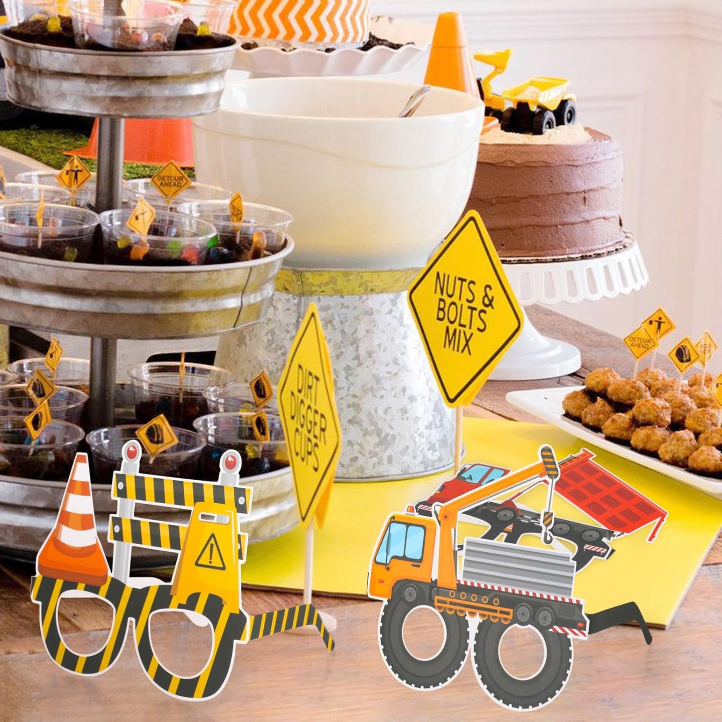 12 Hooqict Construction Party Favors Pcs Construction Party Eyeglasses Dump Truck Excavator Themed Birthday Party