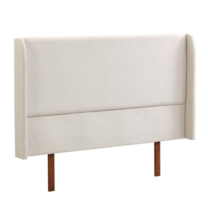 GDFStudio Ceyety King Size Wingback High Headboard, Upholstered Linen Fabric Headboard, Bamboo Wood, Easy Assembly, 48''H, Tan