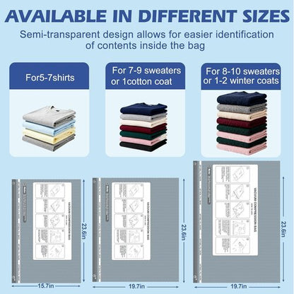Fantictas Travel Vacuum Storage Bags - 18 Pack with Rechargeable Air Pump | Portable Compression Bags for Clothing & Bedding