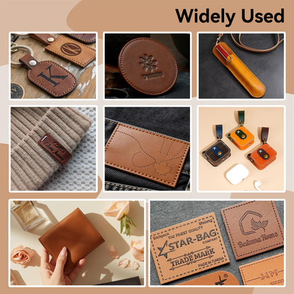 VMYTH 12 Pcs Leather Blanks for Laser Engraving with Adhesive, 12.6x10.2 Faux Leather Sheets for Hat Patches, 3 Dark & 3 Light Brown + 6 Mix Colors, Laserable Leatherette for DIY