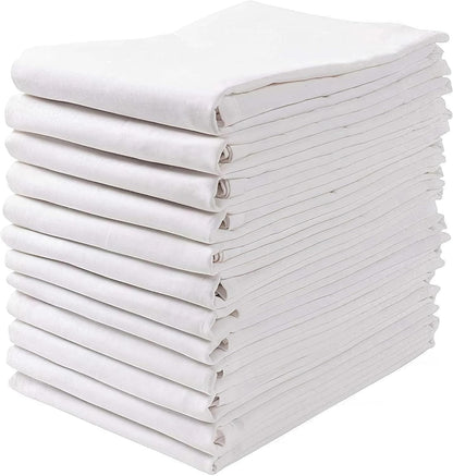 12 Pack, 28x28 Wealuxe Flour Sack Dish Towels for Kitchen, - Lint-Free, Super-Absorbent Cotton Tea Towels for Kitchen