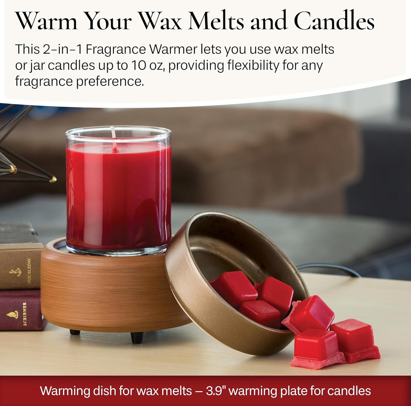 2-in-1 Candle Warmers ETC Candle and Fragrance Warmer for Warming Scented Candles or Wax Melts and Tarts