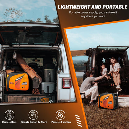 LIFAN 4800W Portable Inverter Generator with Remote Electric Start, Super Quiet Gas Powered Engine, 30A RV Ready Outlet & CO-Minder Sensor, EPA Compliant for Camping, Travel Trailers & Home Backup