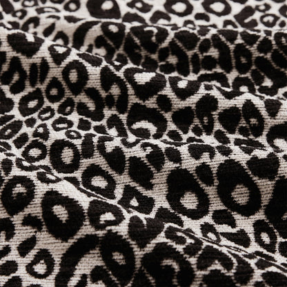 KEIKI 69.2" L Shaped Loveseat Sofa with Ottoman, Modular Chenille Leopard Print Couch with Tassel Trim, Deep Seat Sectional Sofa for Bedroom Lounge Setup
