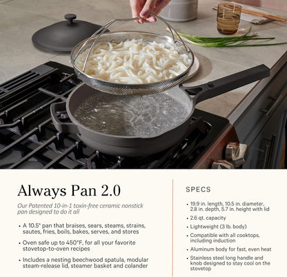 Our Place Cookware Set - 13-Piece Nonstick Kitchen Essentials | Toxin-Free, Heat Safe to 450°F | Blue Salt