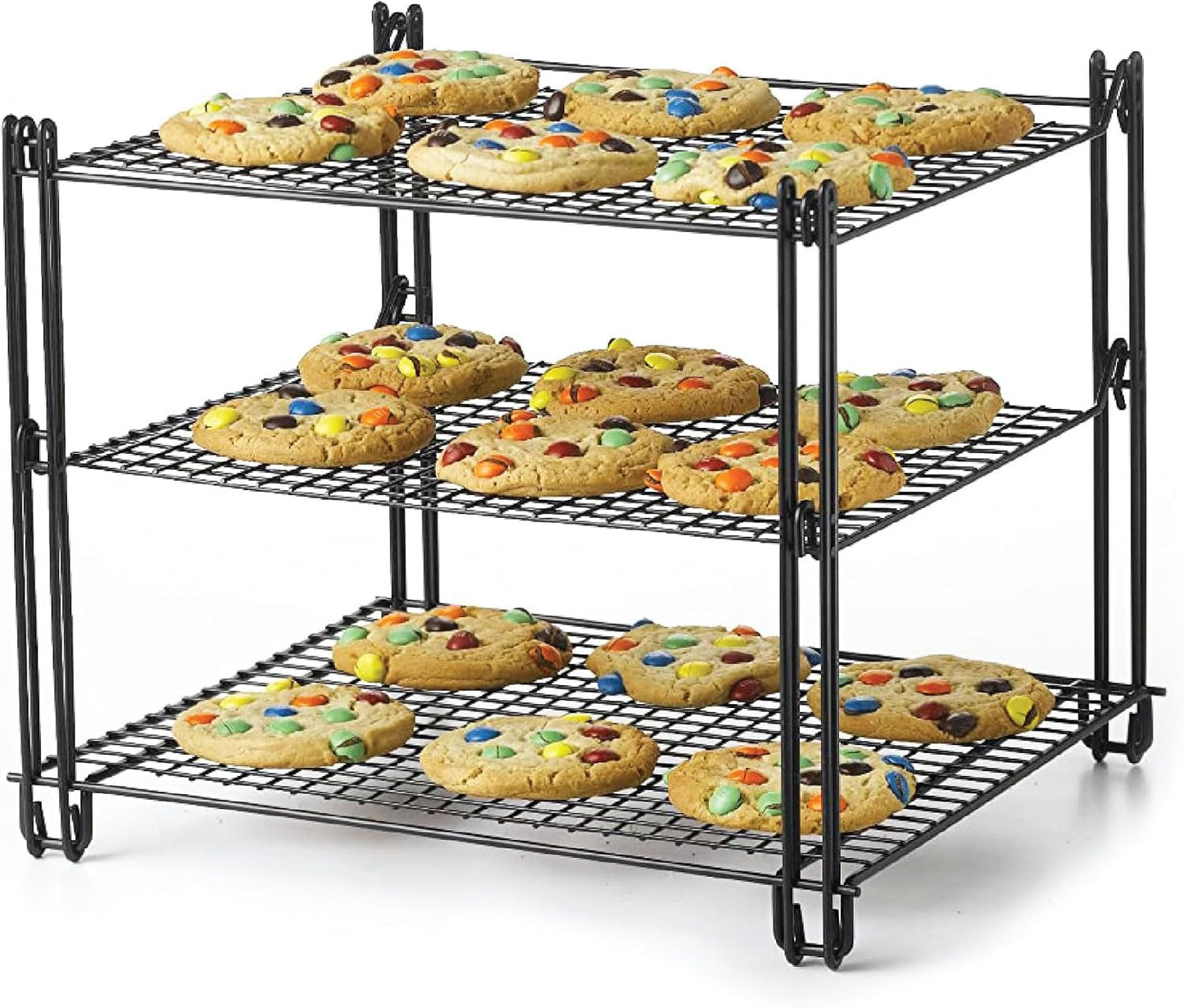 Nifty 3-Tier Cooling Rack – Collapsible Kitchen Countertop Organizer, Non-Stick Coating, Dishwasher Safe for Baking
