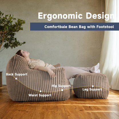 Oversized Bean Bag Chair for Living Room Furniture Bean Bag Chairs for Adults- Small Couch & Lounge Accent Chair for Living Room Chairs or Bedroom