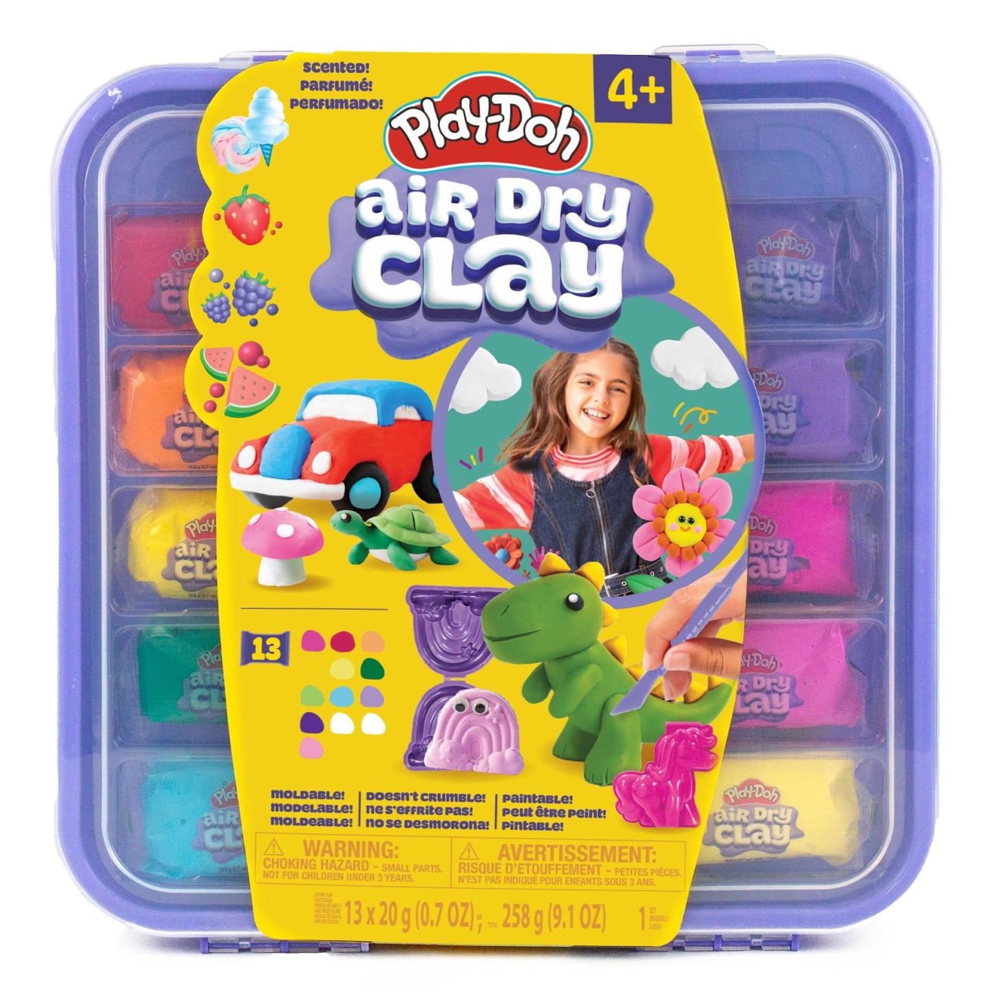 Play-Doh Air Dry Clay Case, Scented Variety Pack, 13 Air-Dry Clays, Fun Molds, Wiggly Eyes, and Sculpting Tool, Arts and Crafts Supplies, Modeling Clay, Fun Kids Activities, Pottery