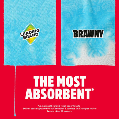 Brawny Tear-A-Square 3-Ply Paper Towels, 8 Triple Rolls = 24 Regular Rolls, Strong, Absorbent, and Durable with 3 Sheet Sizes (Quarter, Half, Full)