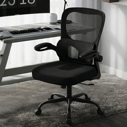 AreShark Office Chair Ergonomic Desk Chairs with Adjustable Lumbar Support, High Back Breathable Mesh Chair with Wheels& Flip-up Armrests,Rolling Swivel Comfy Task Computer Chair for Home Work Gaming