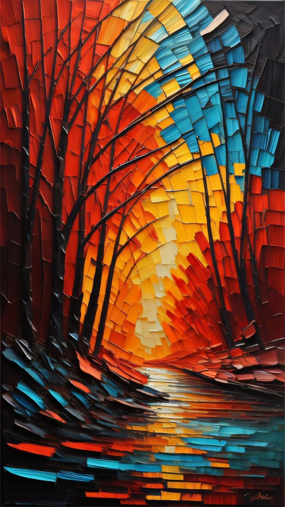 ZHUMUTO Large 5D Diamond Art Painting Kits for Adults,15.7x27.5inch Abstract Landscape A DIY Full Round Drill Diamond Dots Large Size,Big Gem Art and Crafts for Home Wall Decor Gifts