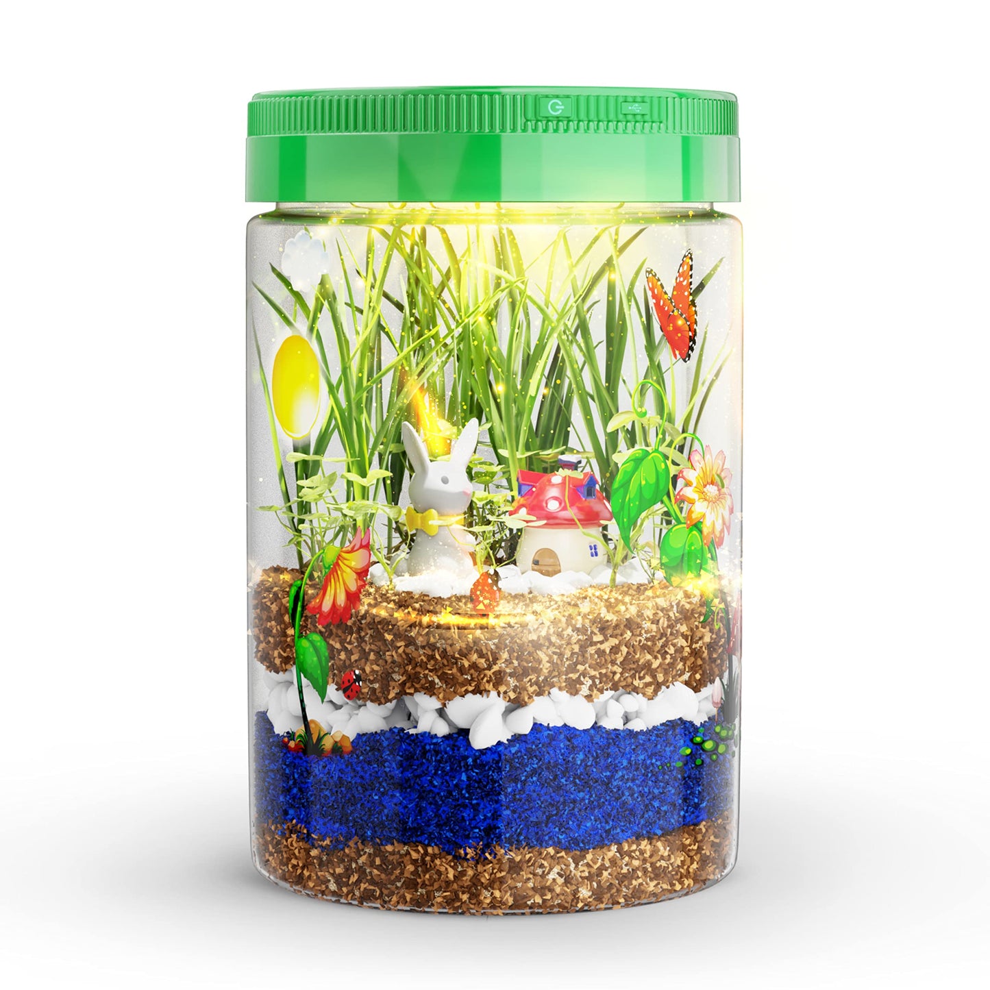 Dan&Darci Light-Up Terrarium Kit for Kids - STEM Science Kit - Educational DIY Toy for Boys & Girls - Birthday Gift - Craft Project Idea for Ages 6 7 8 9 10 11 12 Year Old - Craft for Boys