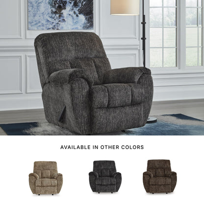 Signature Design by Ashley Rampant Casual Manual Rocker Recliner with Pillow-Top Arms, Gray