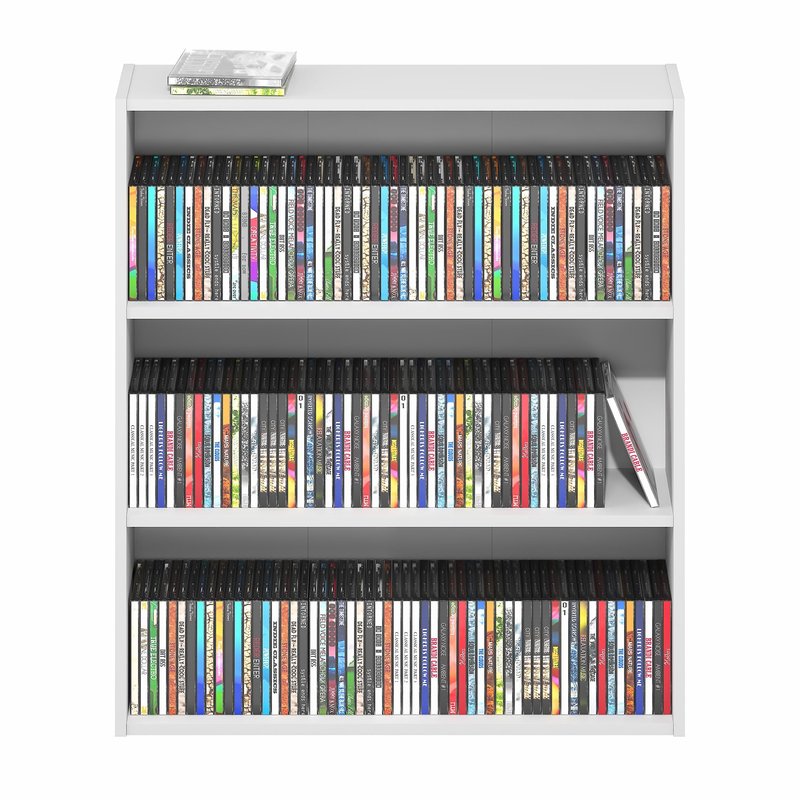 Furinno Basic Book Shelf, 3-Tier Bookshelf, Cube Storage Organizer Bookcase with Open Shelf, 7 x 24 x 26, for Living Room, Bedroom, Home Office, White