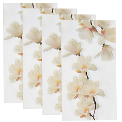 Gift Boutique 90+ Floral White Magnolia Blossom Guest Napkins 3 Ply Disposable Paper Spring Flowers Dinner Hand Napkin for Bathroom Wedding Holiday Anniversary Birthday Party Bridal Decorative Towels