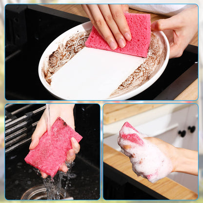 Zhengmy 100 Pieces Sponges Bulk Sponges Kitchen Compressed Sponge Natural Dish Sponge Compressed Wood Pulp Cleaning Without Scratching for Kitchen Bathroom, 3.9 x 2.4 x 0.12 Inch (Multicolor)